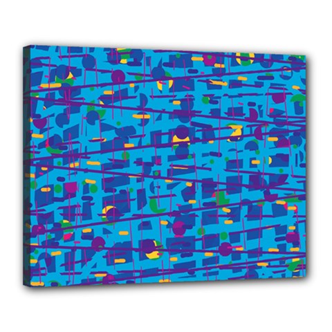 Blue Decorative Art Canvas 20  X 16 