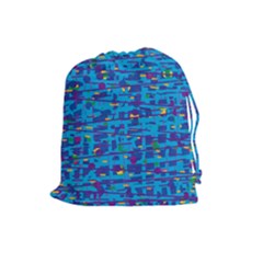 Blue Decorative Art Drawstring Pouches (large) 