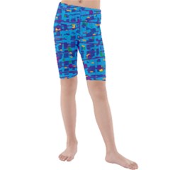 Blue Decorative Art Kids  Mid Length Swim Shorts by Valentinaart