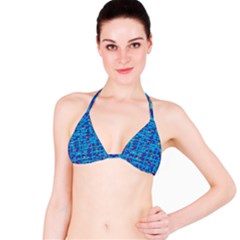 Blue Decorative Art Bikini Top