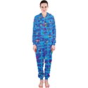 Blue decorative art Hooded Jumpsuit (Ladies)  View1