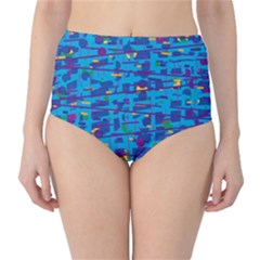 Blue Decorative Art High-waist Bikini Bottoms by Valentinaart