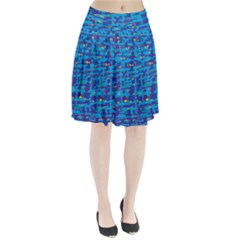 Blue Decorative Art Pleated Skirt