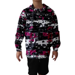 Magenta, White And Gray Decor Hooded Wind Breaker (kids)