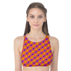 Vibrant Retro Diamond Pattern Tank Bikini Top