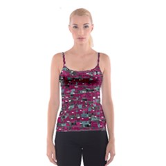 Magenta Decorative Design Spaghetti Strap Top