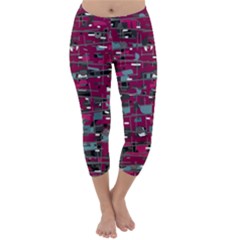 Magenta Decorative Design Capri Winter Leggings 