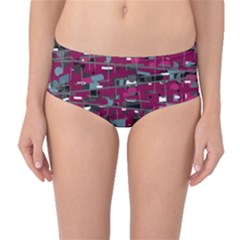 Magenta Decorative Design Mid-waist Bikini Bottoms by Valentinaart