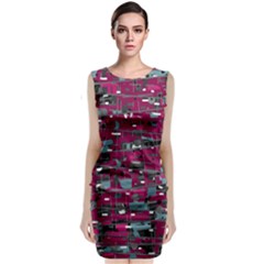 Magenta Decorative Design Classic Sleeveless Midi Dress