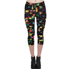 Playful Colorful Design Capri Leggings 