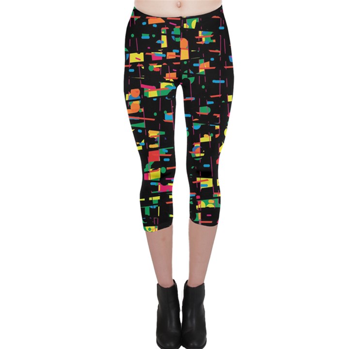 Playful colorful design Capri Leggings 