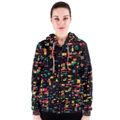 Playful Colorful Design Women s Zipper Hoodie