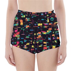 Playful Colorful Design High-waisted Bikini Bottoms