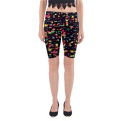 Playful Colorful Design Yoga Cropped Leggings