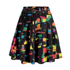 Playful Colorful Design High Waist Skirt