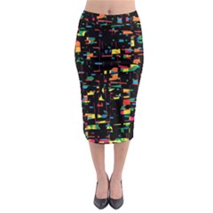 Playful Colorful Design Midi Pencil Skirt