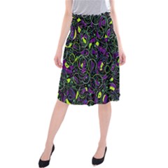 Purple And Yellow Decor Midi Beach Skirt