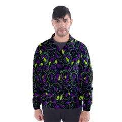 Purple And Yellow Decor Wind Breaker (men)