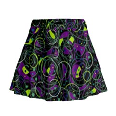 Purple And Yellow Decor Mini Flare Skirt by Valentinaart