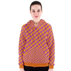 Vibrant Retro Diamond Pattern Women s Zipper Hoodie