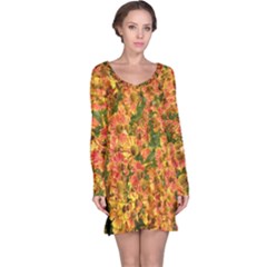 Helenium Flowers And Bees Long Sleeve Nightdress