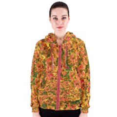 Helenium Flowers And Bees Women s Zipper Hoodie by GiftsbyNature