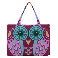 Owl Medium Zipper Tote Bag