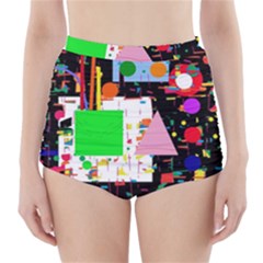 Colorful Facroty High-waisted Bikini Bottoms by Valentinaart