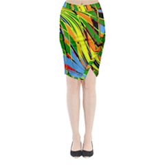 Jungle Midi Wrap Pencil Skirt