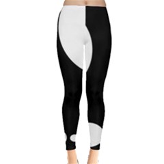 Black And White Moonlight Leggings  by Valentinaart