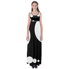 Black And White Moonlight Empire Waist Maxi Dress