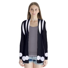 Black And White Moonlight Drape Collar Cardigan