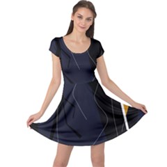 Digital Abstraction Cap Sleeve Dresses