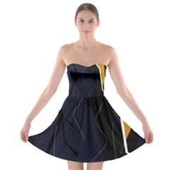 Digital Abstraction Strapless Bra Top Dress by Valentinaart