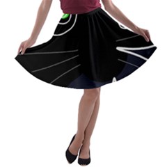 Big Cat A-line Skater Skirt by Valentinaart