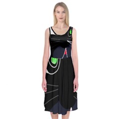 Big Cat Midi Sleeveless Dress