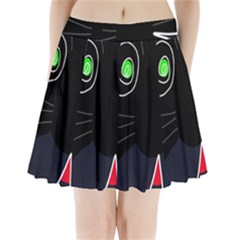 Big Cat Pleated Mini Skirt