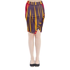 Fire Midi Wrap Pencil Skirt