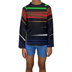 Colorful Lines  Kids  Long Sleeve Swimwear