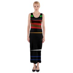 Colorful Lines  Fitted Maxi Dress