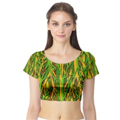 Upside-down Forest Short Sleeve Crop Top (tight Fit)