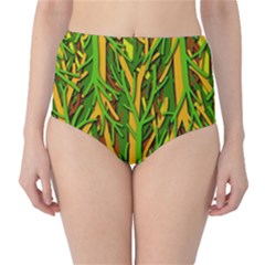 Upside-down Forest High-waist Bikini Bottoms by Valentinaart