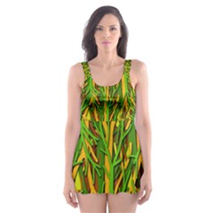 Upside-down Forest Skater Dress Swimsuit