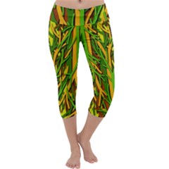 Upside-down Forest Capri Yoga Leggings