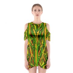 Upside-down Forest Cutout Shoulder Dress