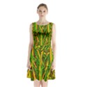 Upside-down forest Sleeveless Chiffon Waist Tie Dress View1