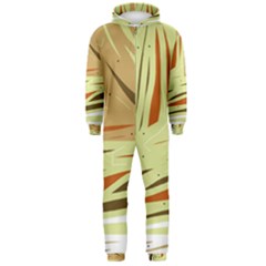 Brown Decorative Design Hooded Jumpsuit (men) 