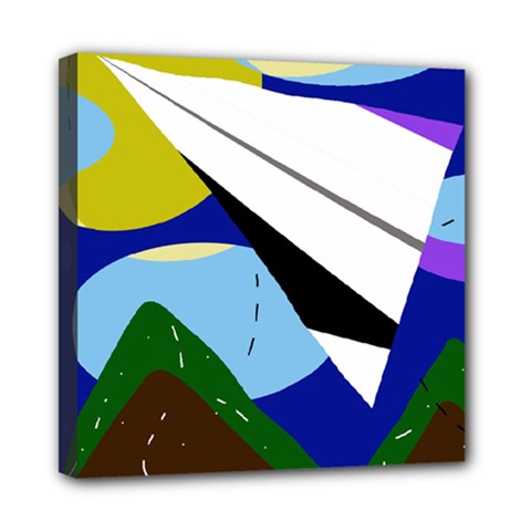 Paper Airplane Mini Canvas 8  X 8  by Valentinaart