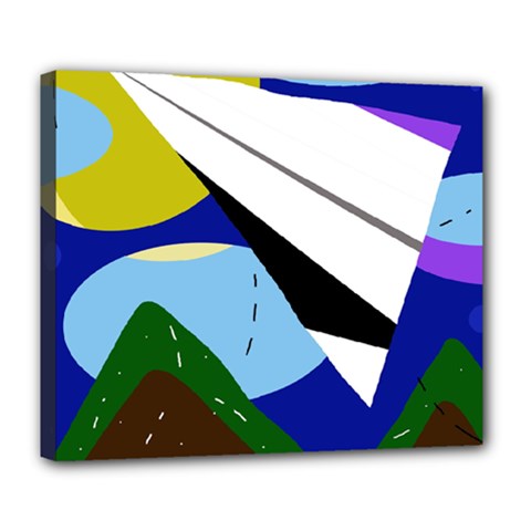 Paper Airplane Deluxe Canvas 24  X 20   by Valentinaart