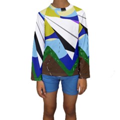 Paper Airplane Kids  Long Sleeve Swimwear